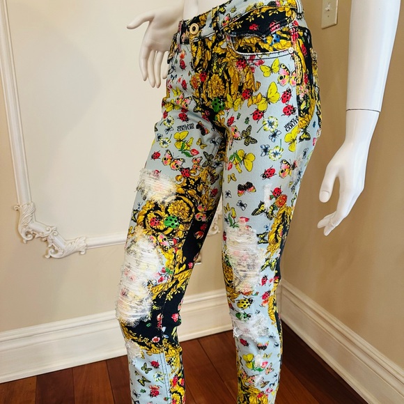Versace Jeans Versace Limited Edition Tribute Print Butterfly Jeans Size 25 $995 - Picture 8 of 16